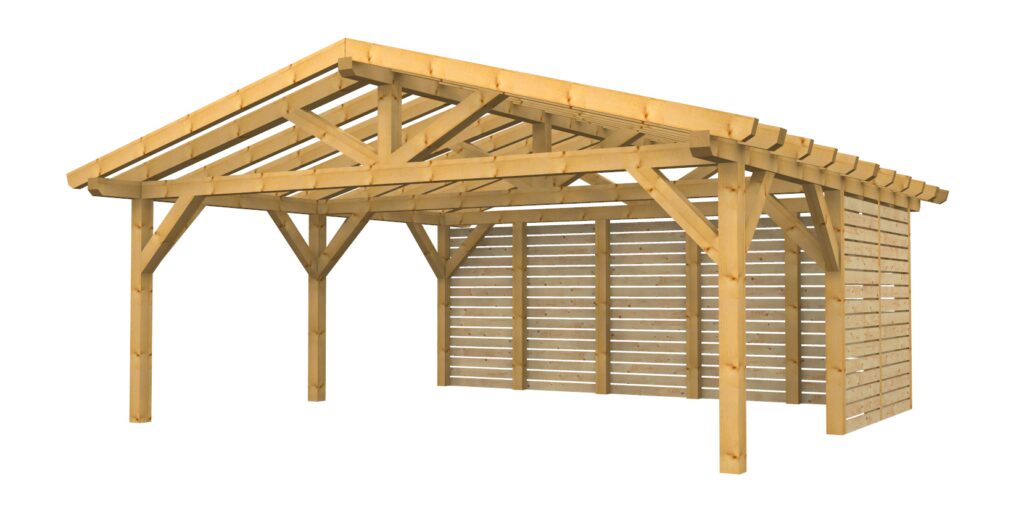 Carport 4 halb offen
